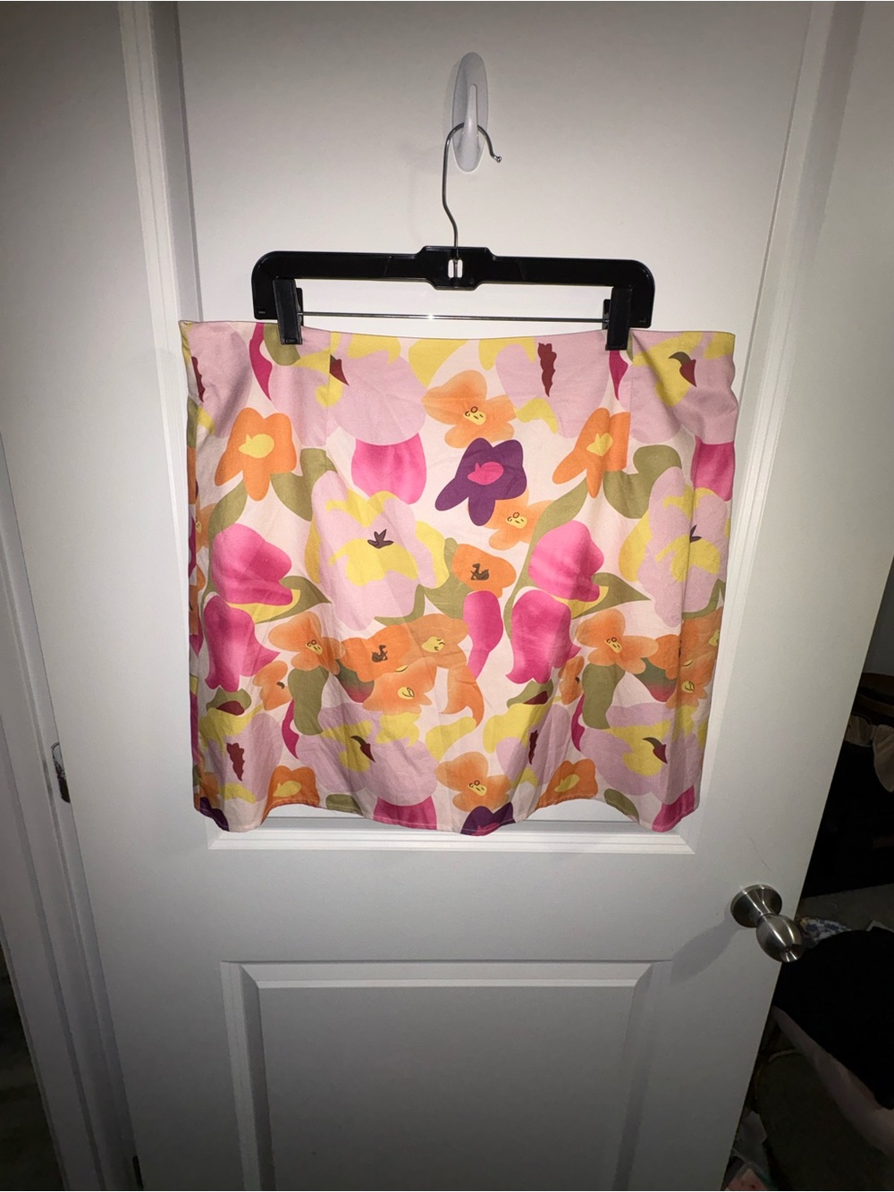 Pink, Orange & Yellow Floral Mini Skirt